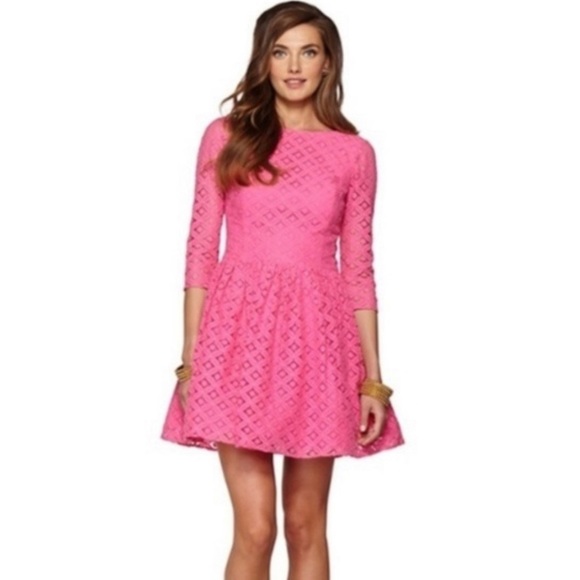 Lilly Pulitzer Dresses & Skirts - Lilly Pulitzer Pink Eyelet Dress